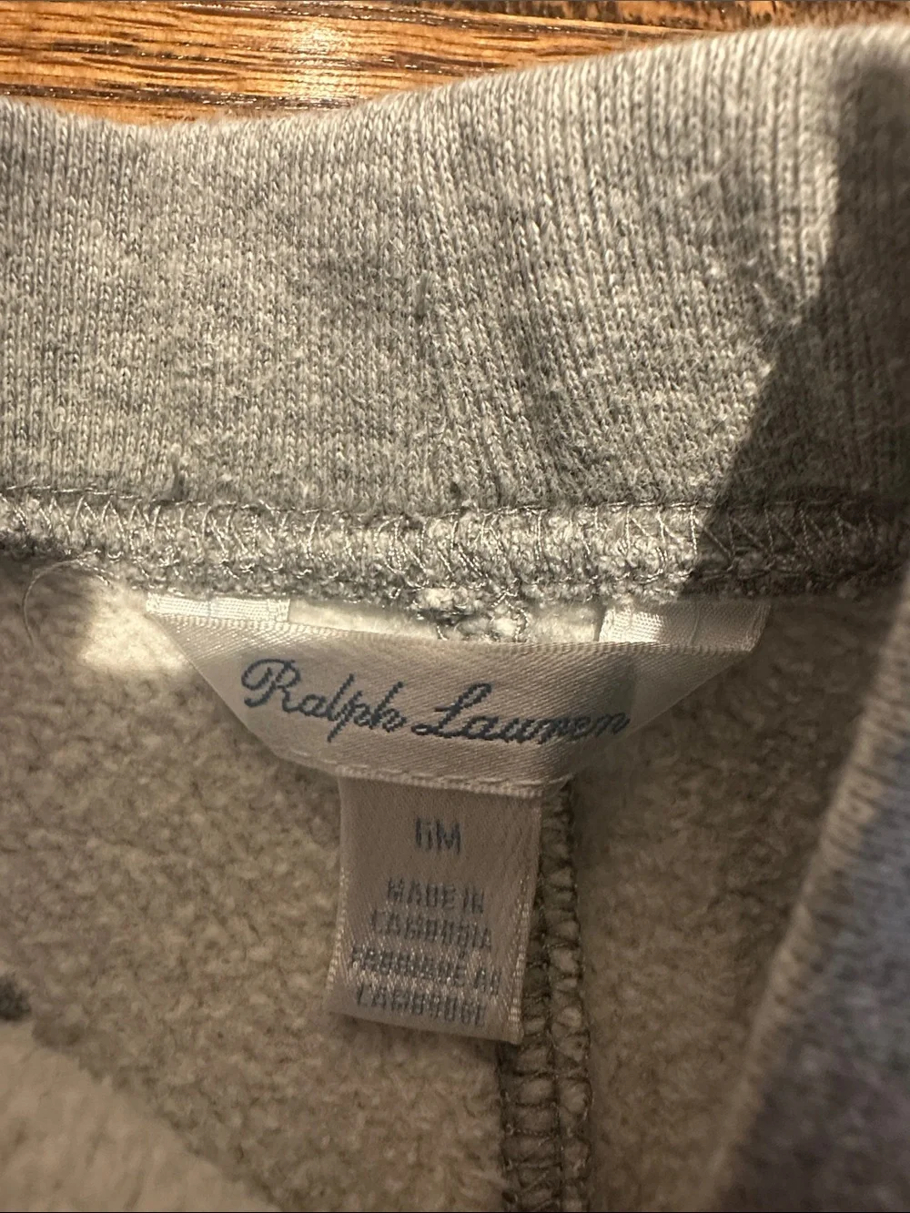 Ralph Lauren Baby Boys Light Gray Fleece Sweatpants with Polo Pony